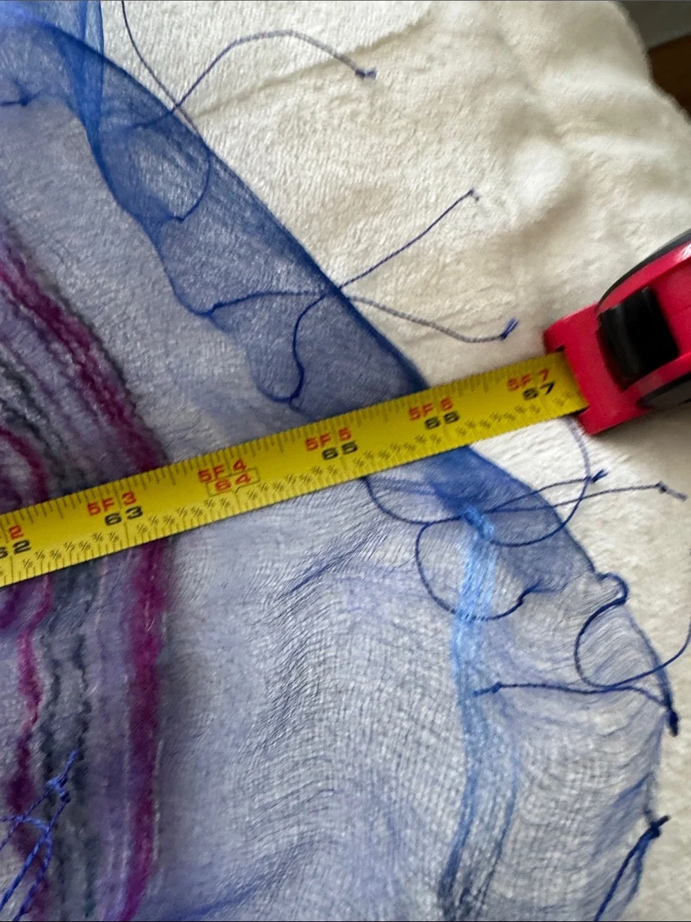 Sheer Blue and Purple Striped Scarf - Unbranded